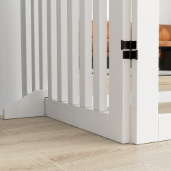 Lemmikkien turvaportti sisäkäyttöön, MDF, 4-osainen taittuva, 240 x 81 cm, valkoinen
