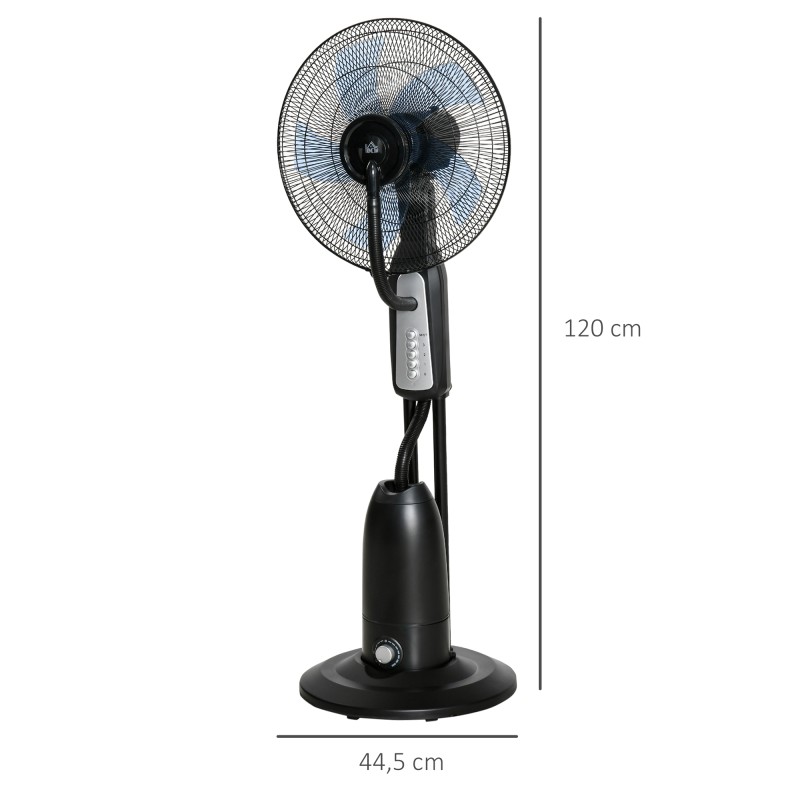 Lattiatuuletin vesijäähdytyksellä ja sumutuksella 120 cm, 2,8 L, 3 nopeutta, 70° oskillointi, 90 W, musta
