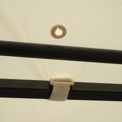 Puutarhapaviljonki lisäkatoksella teräsrunko 3 x 2,5 m kermanvalkoinen