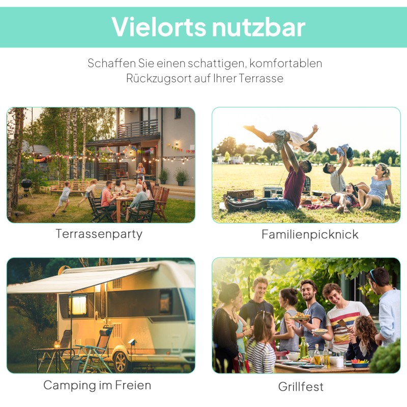 Puutarhapaviljonki käännettävällä lisäkatolla 3 x 2,5 m teräsrunkoinen musta/kermanvalkoinen