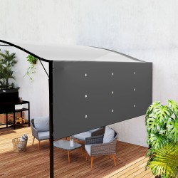 Puutarhapaviljonki seinäkiinnityksellä teräsrunko 3 x 2,5 m tummanharmaa/musta