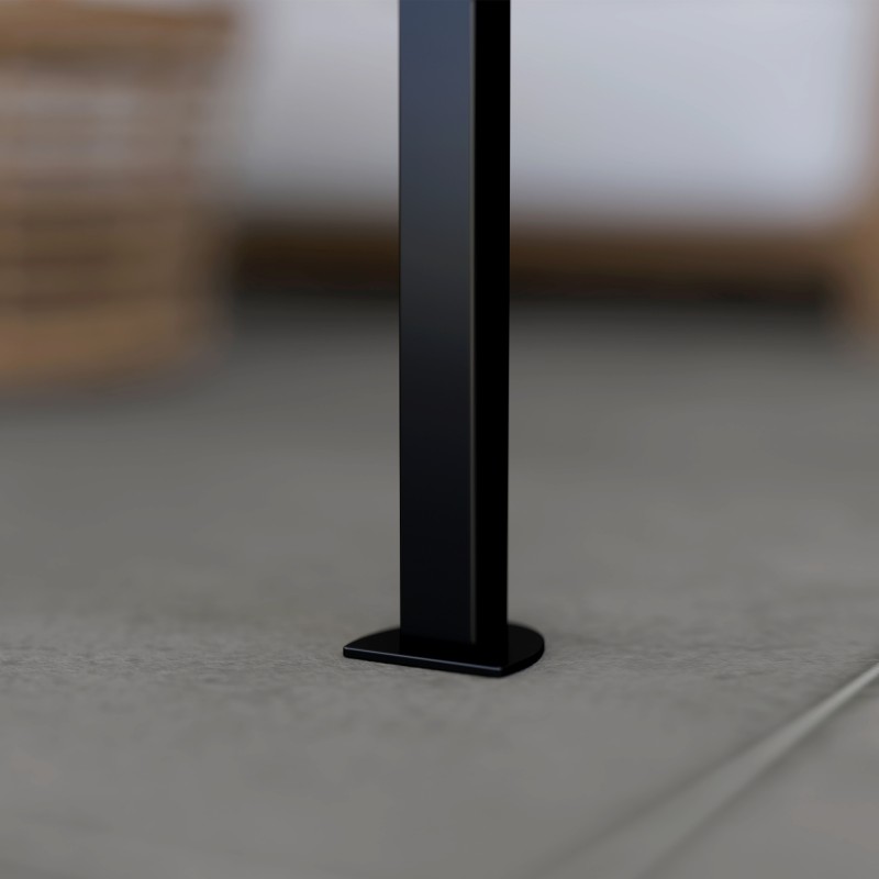 Puutarhapaviljonki seinäkiinnityksellä teräsrunko 3 x 2,5 m tummanharmaa/musta