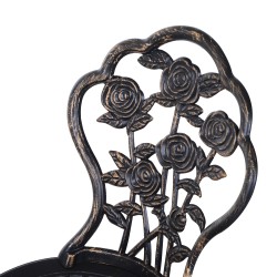 Puutarhakalustesetti 2 hengelle, pyöreä pöytä ja 2 tuolia, alumiini/metalli, pronssi