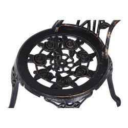 Puutarhakalustesetti 2 hengelle, pyöreä pöytä ja 2 tuolia, alumiini/metalli, pronssi