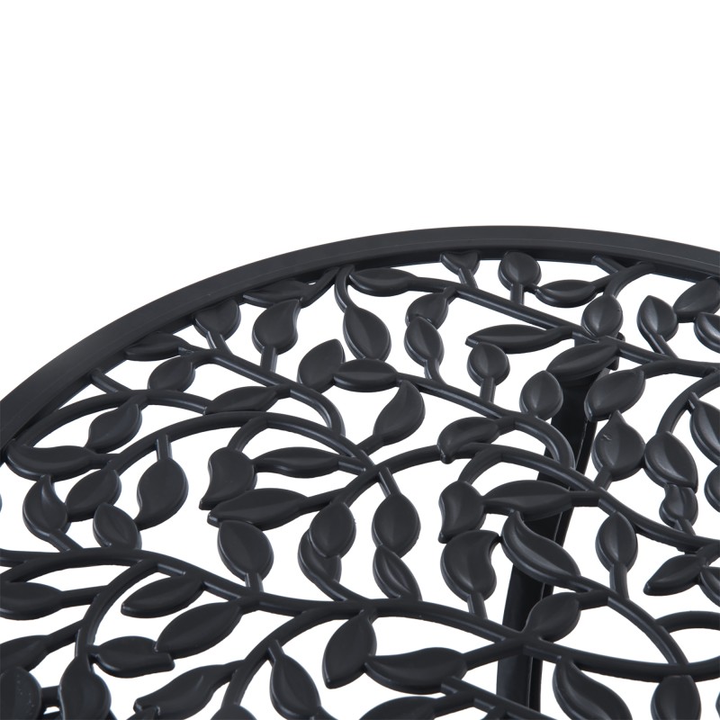 Parvekesetti ulkokäyttöön 3-osainen alumiini pöytä ja 2 tuolia musta