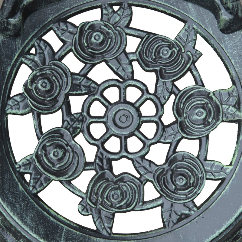 Bistrosetti puutarhakalustesetti 2 hengelle, valualumiini/valurauta, 3 osaa, antiikinvihreä