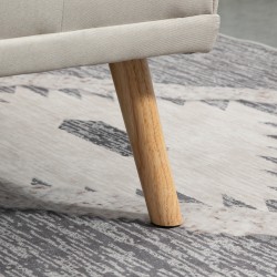 3-istuttava vuodesohva klik-klak-mekanismilla, pöytätasolla ja pellavapintaisella verhoilulla, 181 cm, beige