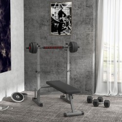 2-in-1 käsipainosarja ja levytanko 25 kg, säädettävät hantelit kotitreeniin, musta