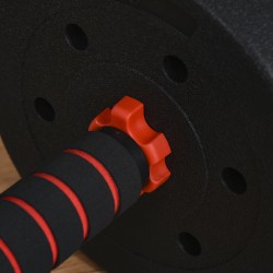 2-in-1 käsipainosarja ja levytanko 25 kg, säädettävät hantelit kotitreeniin, musta