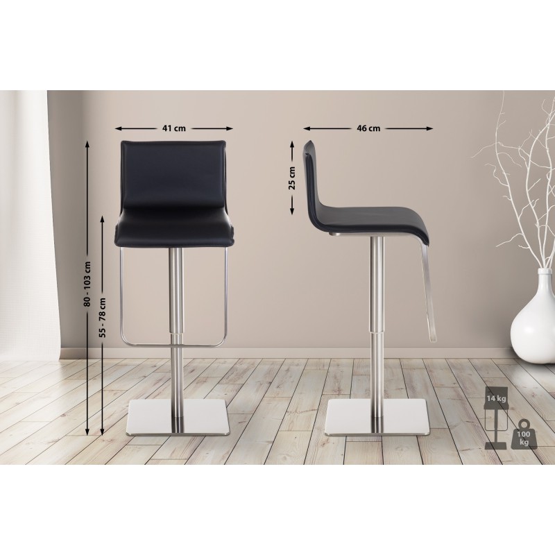 Säädettävä limon-baarijakkara keinonahalla ja selkänojalla