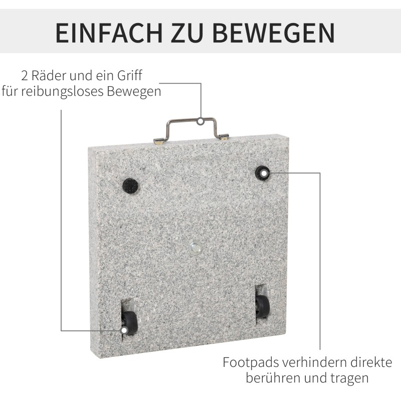 Aurinkovarjon jalka parvekkeelle marmori ja ruostumaton teräs 25 kg harmaa