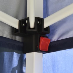 Paviljonki ulkokäyttöön teräsrungolla 2 x 2 m, 4 irrotettavaa seinää, sininen