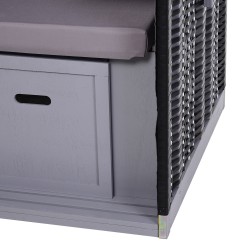 Kahden hengen polyrottinkinen rantatuoli säätöselkänojalla 118 x 79 x 150 cm harmaa