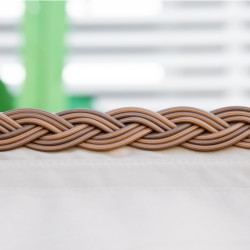 3 hengen aurinkolepotuoli katoksella, PE-rottinki, säädettävä selkänoja, 150 x 79 x 160 cm, luonnonväri