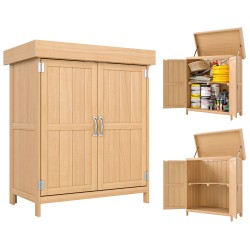 Puutarhasäilytyskaappi ulkokäyttöön tannenpuu 74x43x88 cm luonnonpuu
