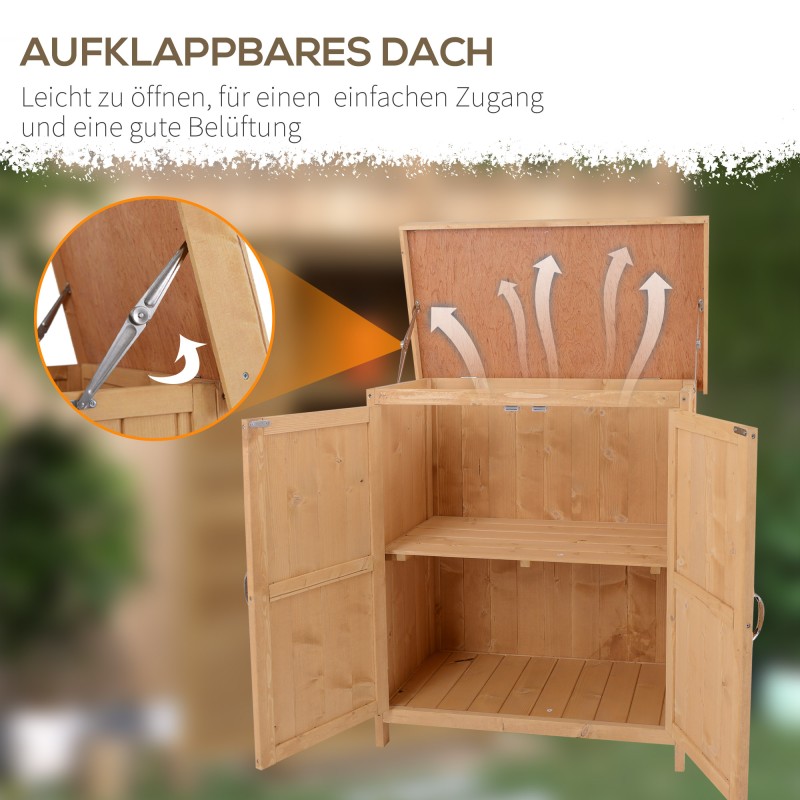 Puutarhasäilytyskaappi ulkokäyttöön tannenpuu 74x43x88 cm luonnonpuu