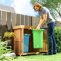 Puutarhasäilytyskaappi ulkokäyttöön tannenpuu 74x43x88 cm luonnonpuu