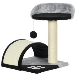 Kissan raapimispuu leikkipalloilla sisalilla pienille kissoille 35 5 x 37 x 46 cm musta