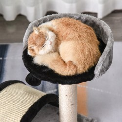 Kissan raapimispuu leikkipalloilla sisalilla, pienille kissoille, 35,5 x 37 x 46 cm, musta