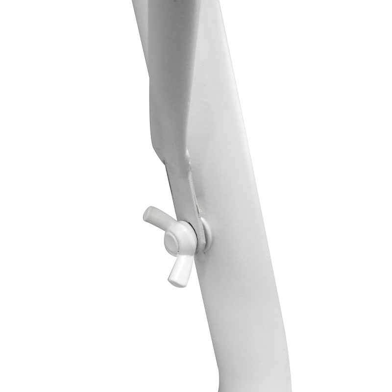 Parvekkeen ripustettava puolipyöreä metallipöytä 60 x 45 x 50 cm valkoinen