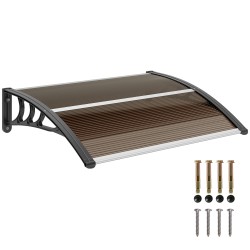 Ovikatos ulko ovelle polykarbonaatti 75 x 100 cm ruskea musta