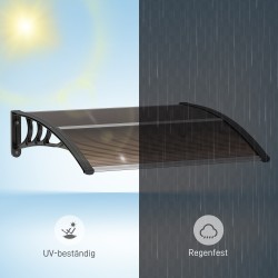 Ovikatos ulko-ovelle polykarbonaatti 120 x 75 cm läpinäkyvä/musta