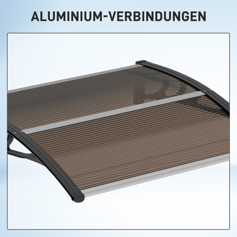 Ovikatos ulko-ovelle polykarbonaatti 120 x 75 cm läpinäkyvä/musta