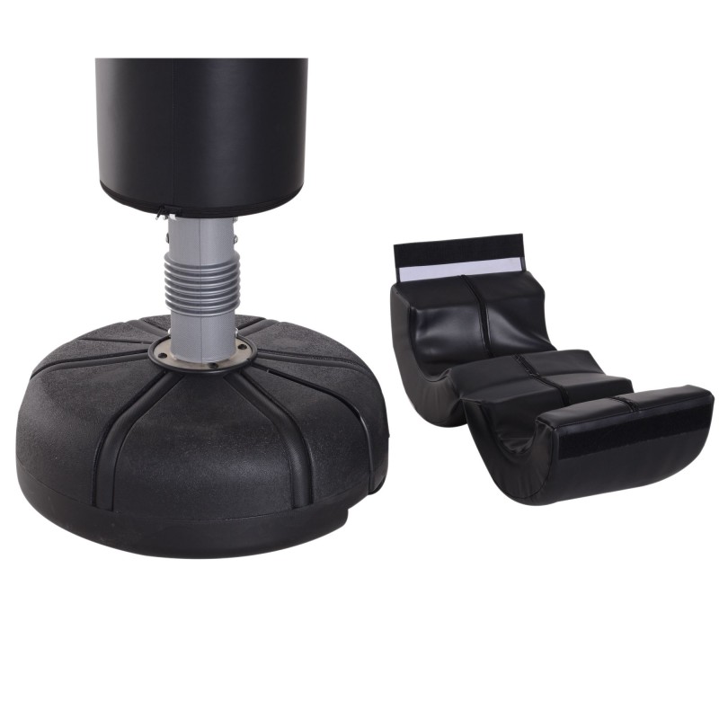 Vapaasti seisova nyrkkeilypussi jalustalla, muovia, 176 cm, musta