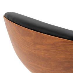 Säädettävät baarituolit selkänojalla ja jalkatuella, keinonahka, 2 kpl, musta/hopea