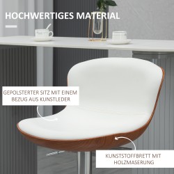 Säädettävä baarituoli 2 kpl, 360° kääntyvä, metallirunko, keinonahkaverhoilu, kermanvalkoinen