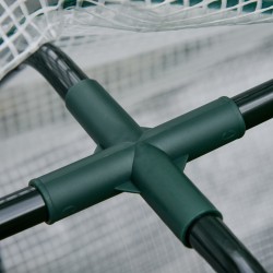 Korotettu kasvatuslaatikko suojakatteella, täyspuu ja teräs, 121 x 55 x 117 cm, luonnonpuu