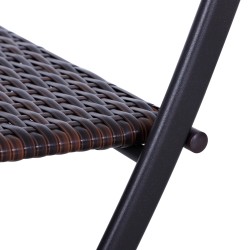 Polyrattan bistrosetti 2 hengelle, taitettava puutarhakalustesetti, metalli/PE-röttinki, ruskea, 3 osaa