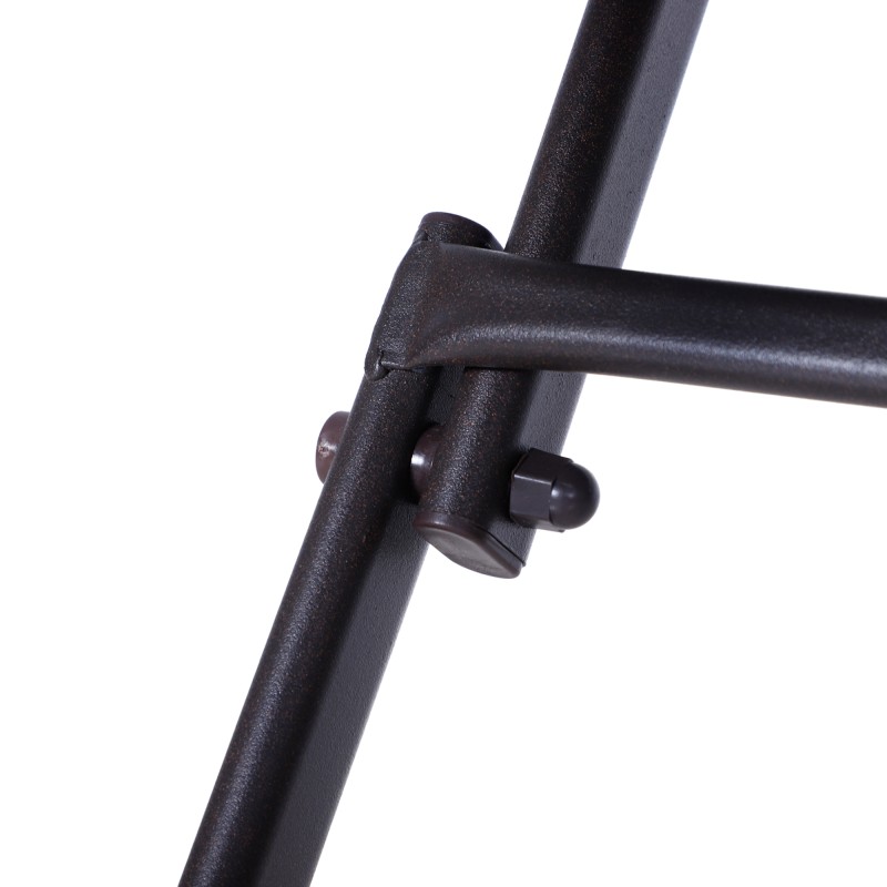 Polyrattan bistrosetti 2 hengelle, taitettava puutarhakalustesetti, metalli/PE-röttinki, ruskea, 3 osaa