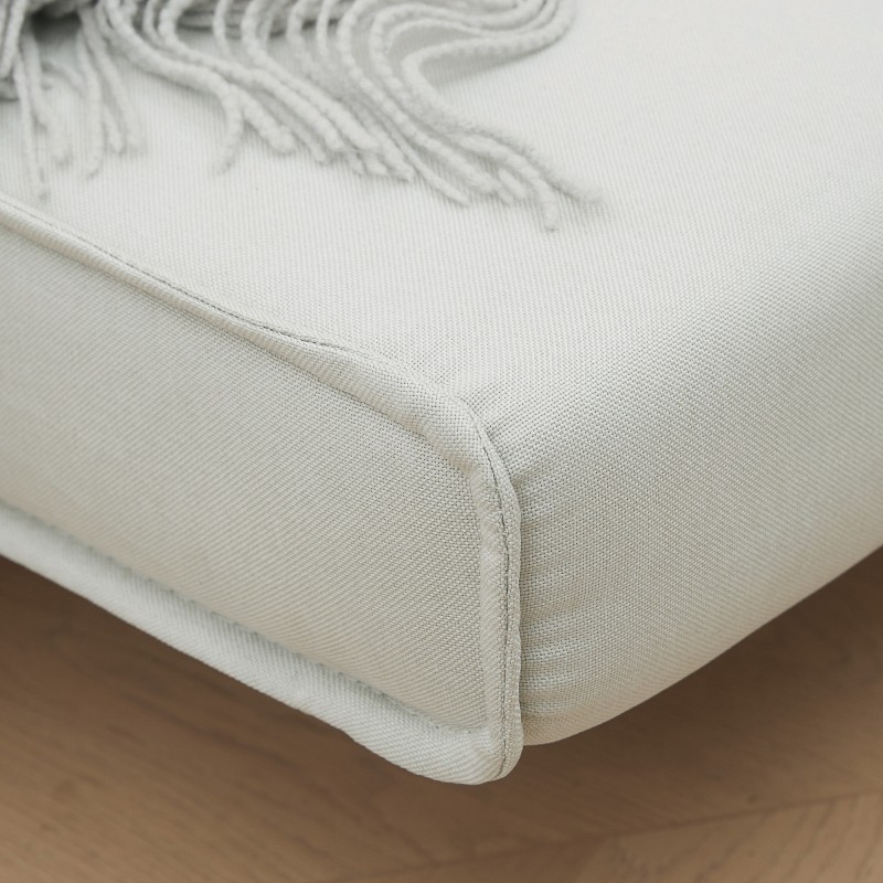 Yhden hengen leposohva vuodesohva säädettävä selkänoja 94 x 78 x 80 cm cremevalkoinen polyesteri kumipuu