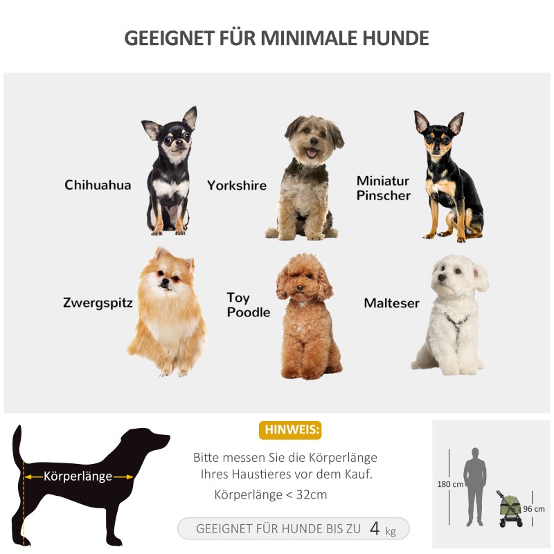 Koiravaunu pienille koirille, teräsrunko, verkkokoppa, 67 x 45 x 96 cm, khaki