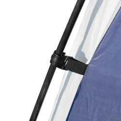 Pihateltta kupolimallinen 6–8 hengelle, polyesteri-lasikuitu, 350 x 350 x 222 cm, sininen