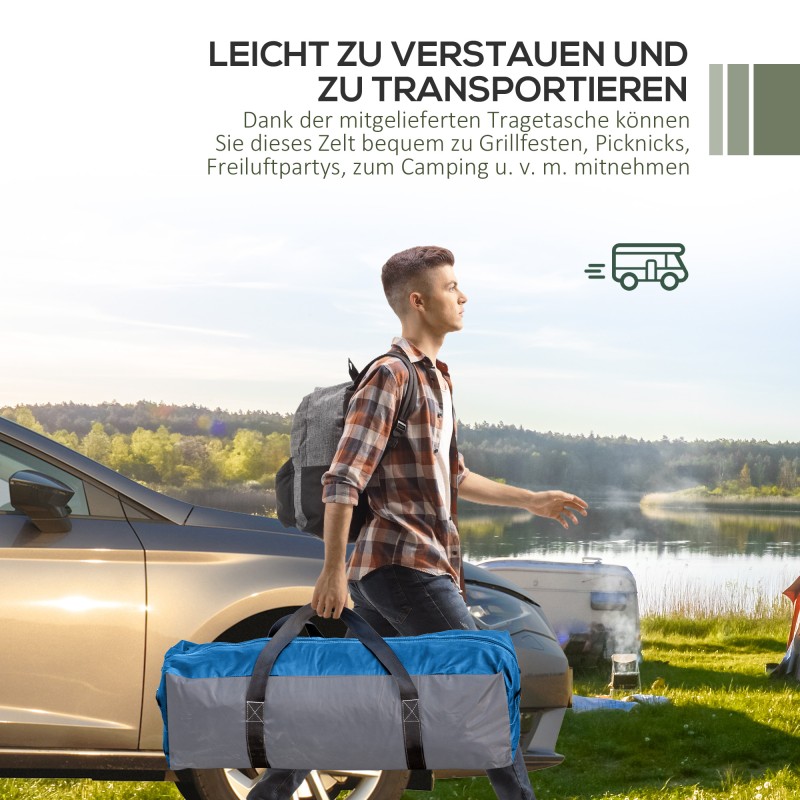 Puutarhateltta 3,5 x 3,5 m, polyesteri ja lasikuitu, 6–8 hengelle, vihreä