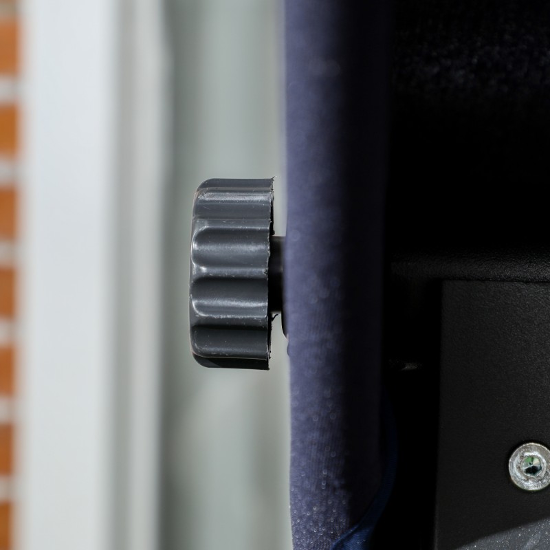 Puutarhakeinu 3 hengelle, teräsrunko, säädettävä aurinkokatos, 198 x 118 x 168 cm, tummansininen-musta