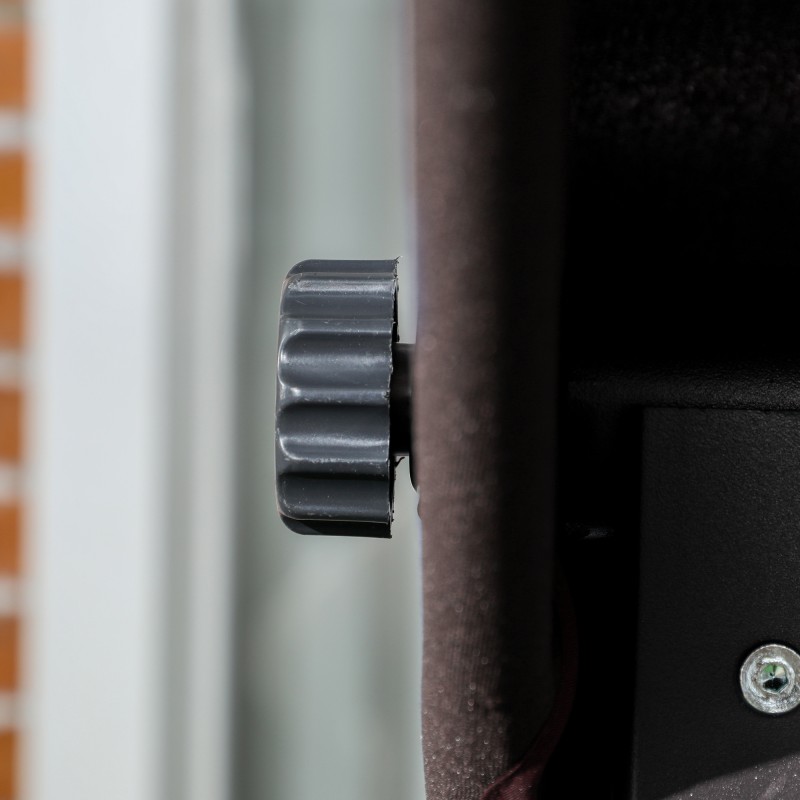 Puutarhakeinu 3 hengelle, metallirunko, säädettävä aurinkokatos, 198 x 118 x 168 cm, ruskea