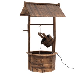 Puutarhasuihkulähde puinen vesiaihe tannenpuu 68 x 57 x 118 cm ruskea