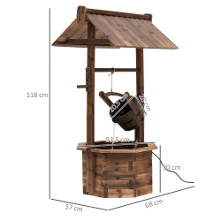 Puutarhasuihkulähde puinen vesiaihe tannenpuu 68 x 57 x 118 cm ruskea