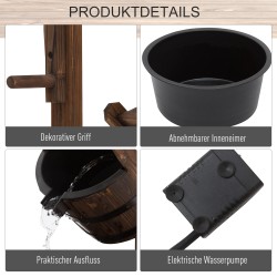 Puutarhasuihkulähde puinen vesiaihe tannenpuu 68 x 57 x 118 cm ruskea