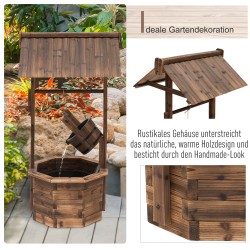 Puutarhasuihkulähde puinen vesiaihe tannenpuu 68 x 57 x 118 cm ruskea