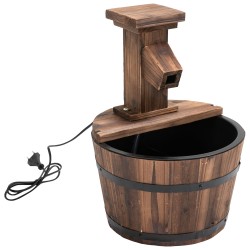 Puutarhan vesiaihe puuämpäriin kuusipuu ja metalli 27 x 37 cm tumma luonnonpuu