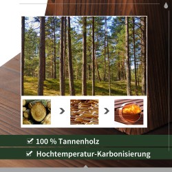 Puutarhan vesiaihe puuämpäriin, kuusipuu ja metalli, Ø27 x 37 cm, tumma luonnonpuu