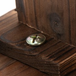 Puutarhan vesiaihe puuämpäriin, kuusipuu ja metalli, Ø27 x 37 cm, tumma luonnonpuu