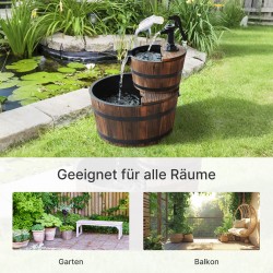 Puutarhasuihkulähde 2-tasoinen puinen vesiallas sisä- ja ulkokäyttöön 44,5 x 44,5 x 58,5 cm tummanruskea