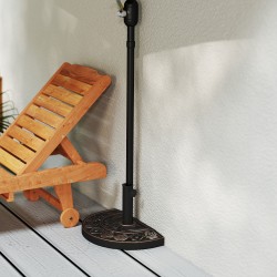 Aurinkovarjon jalka puolipyöreä teräsputki 9 kg pronssi Ø3,8–4,8 cm parvekkeelle ja terassille