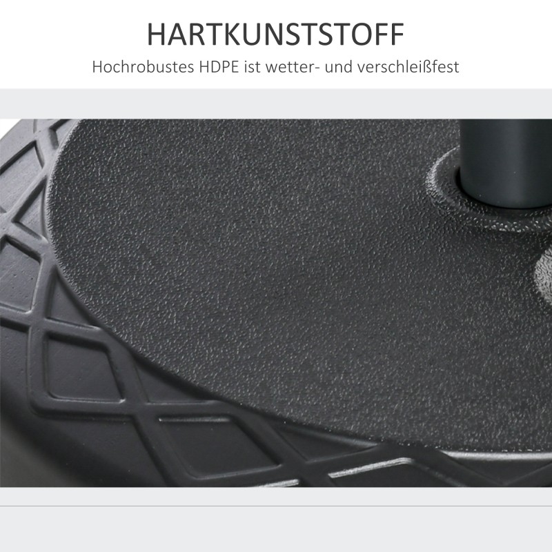 Täytettävä varjon jalusta puutarhaan HDPE/teräs Ø55 x 38 cm, musta