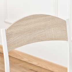 Ruokailuryhmä keittiöön 5-osainen MDF/metalli pöytä 100x63 cm ja 4 tuolia, puu/valkoinen